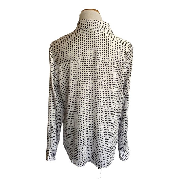 Donna Karan New York  Blouse Polka Dot Button Down Shirt - Picture 5 of 11